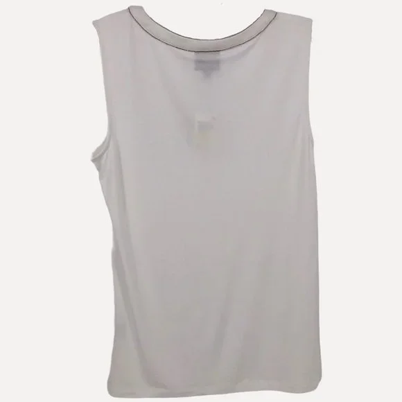 Jm Collection Silver Beaded Trim Tank Top - Picture 5 of 10